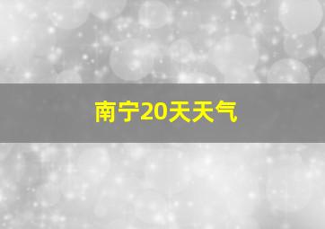 南宁20天天气