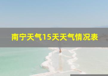 南宁天气15天天气情况表