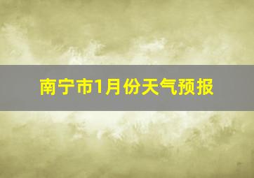 南宁市1月份天气预报