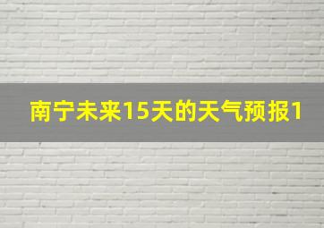 南宁未来15天的天气预报1