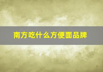 南方吃什么方便面品牌