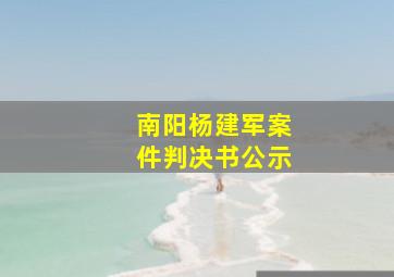 南阳杨建军案件判决书公示