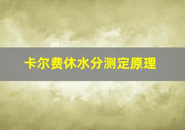 卡尔费休水分测定原理