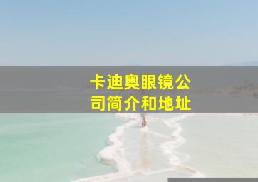 卡迪奥眼镜公司简介和地址