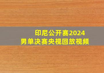 印尼公开赛2024男单决赛央视回放视频