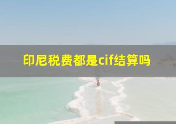 印尼税费都是cif结算吗