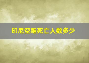 印尼空难死亡人数多少