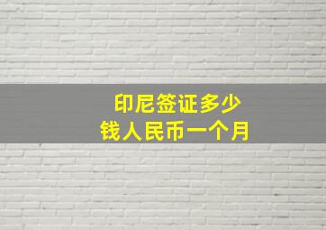 印尼签证多少钱人民币一个月