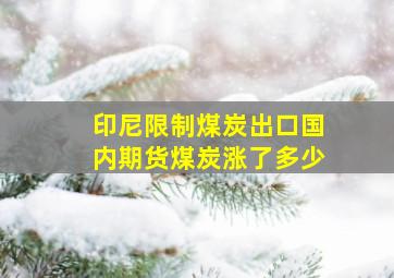 印尼限制煤炭出口国内期货煤炭涨了多少