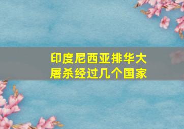 印度尼西亚排华大屠杀经过几个国家