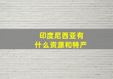 印度尼西亚有什么资源和特产