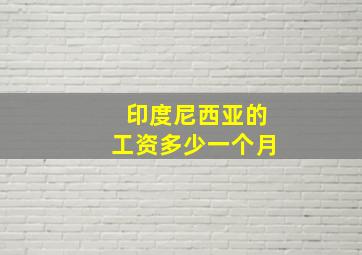 印度尼西亚的工资多少一个月