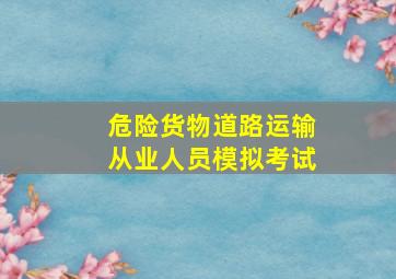 危险货物道路运输从业人员模拟考试