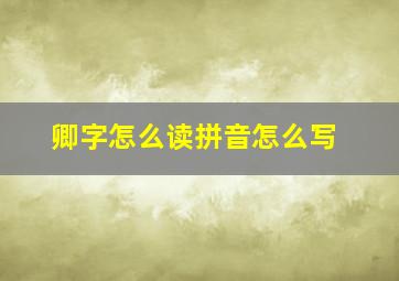 卿字怎么读拼音怎么写