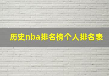 历史nba排名榜个人排名表