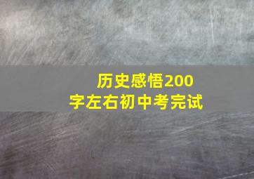 历史感悟200字左右初中考完试