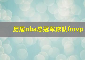 历届nba总冠军球队fmvp