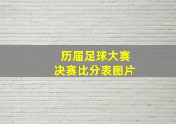 历届足球大赛决赛比分表图片