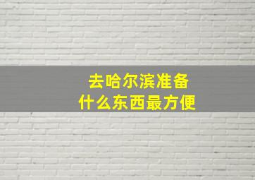 去哈尔滨准备什么东西最方便