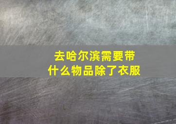 去哈尔滨需要带什么物品除了衣服