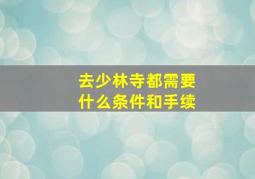 去少林寺都需要什么条件和手续