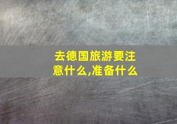 去德国旅游要注意什么,准备什么