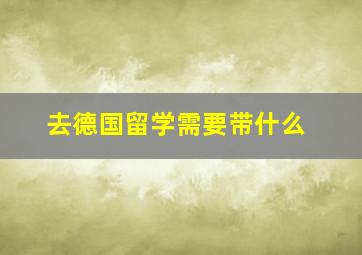 去德国留学需要带什么