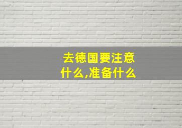 去德国要注意什么,准备什么