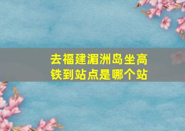 去福建湄洲岛坐高铁到站点是哪个站