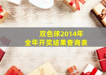 双色球2014年全年开奖结果查询表