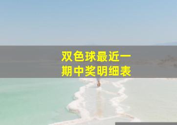 双色球最近一期中奖明细表