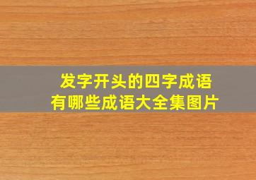 发字开头的四字成语有哪些成语大全集图片