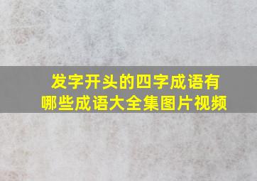 发字开头的四字成语有哪些成语大全集图片视频