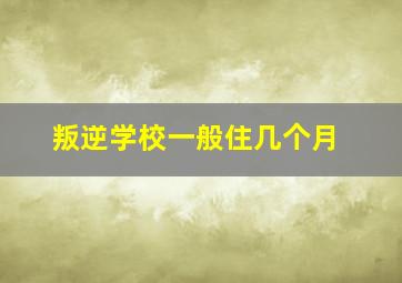 叛逆学校一般住几个月