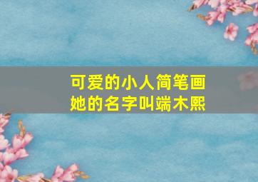 可爱的小人简笔画她的名字叫端木熙