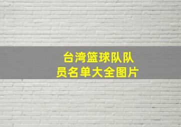 台湾篮球队队员名单大全图片