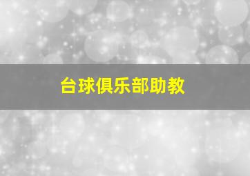 台球俱乐部助教