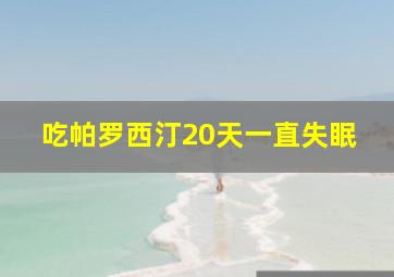 吃帕罗西汀20天一直失眠