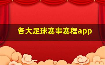 各大足球赛事赛程app