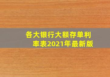 各大银行大额存单利率表2021年最新版