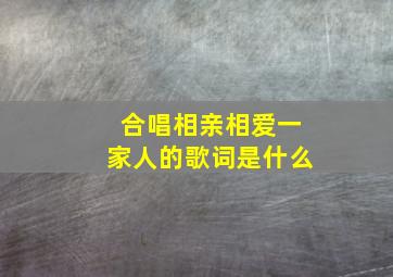 合唱相亲相爱一家人的歌词是什么