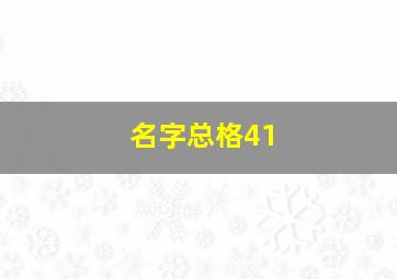 名字总格41