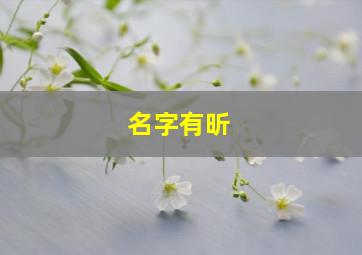 名字有昕