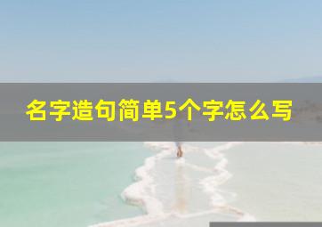 名字造句简单5个字怎么写