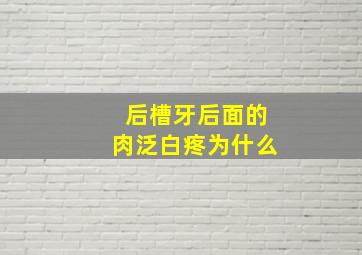 后槽牙后面的肉泛白疼为什么