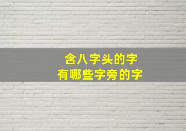 含八字头的字有哪些字旁的字