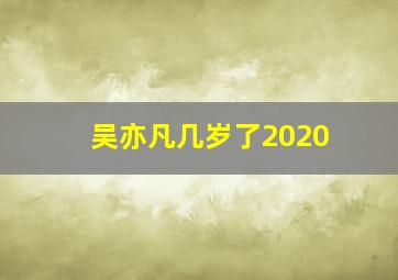 吴亦凡几岁了2020