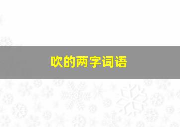 吹的两字词语