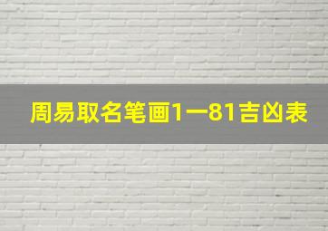 周易取名笔画1一81吉凶表