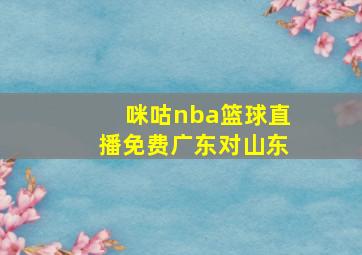 咪咕nba篮球直播免费广东对山东